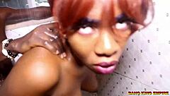 Ebony Slim College Girlfriend Fucks Hardcore