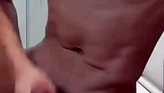 Gay guy lifts cum with his mouth in intense oral action