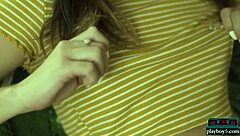 i watch katie kush, that petite pornstar with perfect ass, do a hot striptease for playboy, undressing slowly