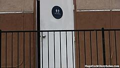 Hot 18+ slut blows big cock in gloryhole.