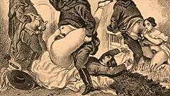 Vintage Antique Erotic Cartoon Illustration
