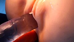 In this hentai anime, a fuck doll gets double penetration with toys, blowjob, close up insertions in both holes