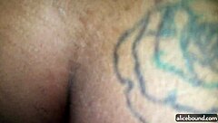 Ebony babe enjoys the party