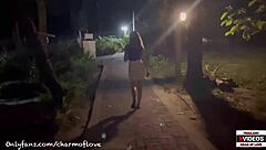 Beautiful thai girl enjoys full moon party on the beach with pretty asian friends