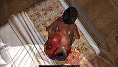 queen mona bound, face fucked, pussy fucked, spunked on in bdsm