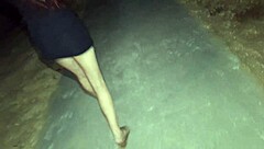 Married Fanny teases with no panties in public street