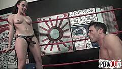 Roxanne rae dominates lance hart in strapon wrestling match