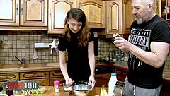 Melany Furie orgy in kitchen