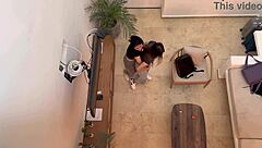 Two hot lesbians finger and kiss to orgasm on vacation