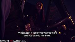 Cheating big tits babe in stockings picked up and fucked in van by stranger 😏