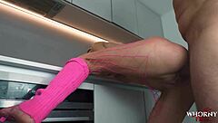 submissive hentai teen in butt plug endures rough anal, squirting from pussy