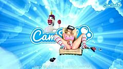 is that petite blonde teen cumming hard in vr masturbation? her wet pussy explodes with dildo