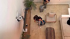 Two hot lesbians finger and kiss to orgasm on vacation