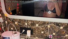 merry christmas with 18-year-old teen in lingerie pov pissing compilation