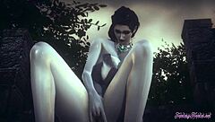 lady dimitrescu fingering hard in rainy 3d hentai, squirting everywhere, wow! 🌧️💦