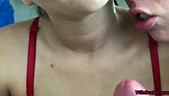 Lucky husband's wife invites girlfriend for threesome to share cum