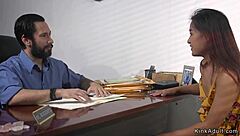 big cock guy fucks my petite asian slave while tied up?