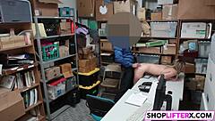 shoplifting cutie gets punished with big cock at work by burglar