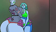 Pawg stripper rips clothes in anime trouble!