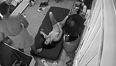 Hidden camera captures wild orgy in rented apartment with anal creampies and cum