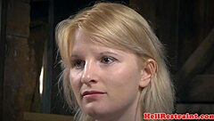 Bound sub suspended! Her master dominates!