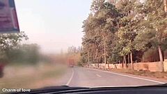 yo, fucking this beautiful girl in a red dress outdoors leads to a creampie!