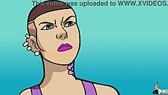 Pawg stripper rips clothes in anime trouble!