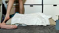 straight friends start showing dicks, end up riding and cumming in mouths