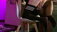 Amateur she fucked him in the kitchen playing with his ass masturbating his hole