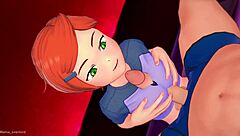 Gwen喜欢用大鸡巴在无码Hentai中挑逗