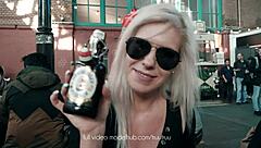 German Babe in Lingerie Fucks Fan in Berlin with Blowjob and Cunilingus