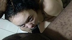 Sucking Stepfather's Cock in Living Room While Mother Sleeps Nearby