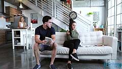 Sloan harper in homework with stepson