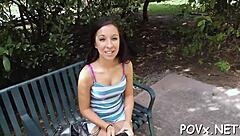 Hot nude teen 18+ gets sloppy blowjob and POV fucking