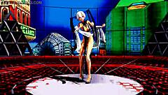 A beautiful half-naked whore dances with her naked pussy exposed