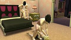 Videl and number 18 swap husbands in dragon ball hentai