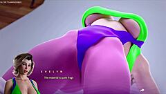 Busty stepmom gives first deepthroat as reward in game