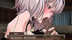 Branded Azel, horny adventurer, prostitute for big cocks in hentai!