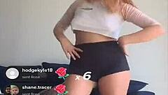 Bouncing Blonde Titties During Workout In Shorts