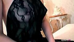 Japanese teen 18+ feels intense pleasure in sloppy threesome sex with deep creampie, clothes ripped and dripping wet