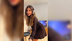 Wow, this petite whore bends over in doggystyle while listening to music, her pussy squeezing my monster cock as she orgasms in spanish!