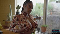 huge natural tits ebony milf shows off!