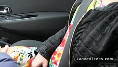 i watch the small tittied teen fuck in the car