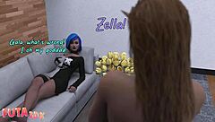 Futa3dx - Blonde futa grows cock and pounds friends hard