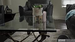 Boss shares moment with big tits babysitter.