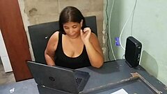 Chubby Colombian teen gets horny with stepfather's huge cock pov