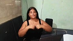 Chubby Colombian teen gets horny with stepfather's huge cock pov