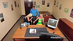 Milf and Cheerleader Getting Fucked at the Office by Teen 18+