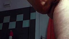 german granny fucks hairy pussy with cucumber