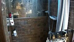 two girlfriends showering together in the bathroom, so hot